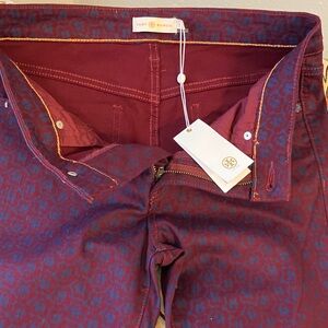 Tory Burch Women's Red Patterned Jeans